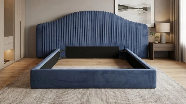 Aurelia Arched Fluted Velvet Bed Frame